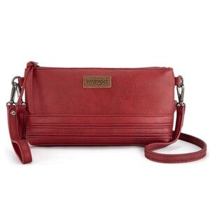 Wrangler Women’s Burgundy/Red Wristlet/Wallet/Clutch Purse with Extension Strap